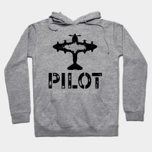 Pilot and Plane military style Hoodie